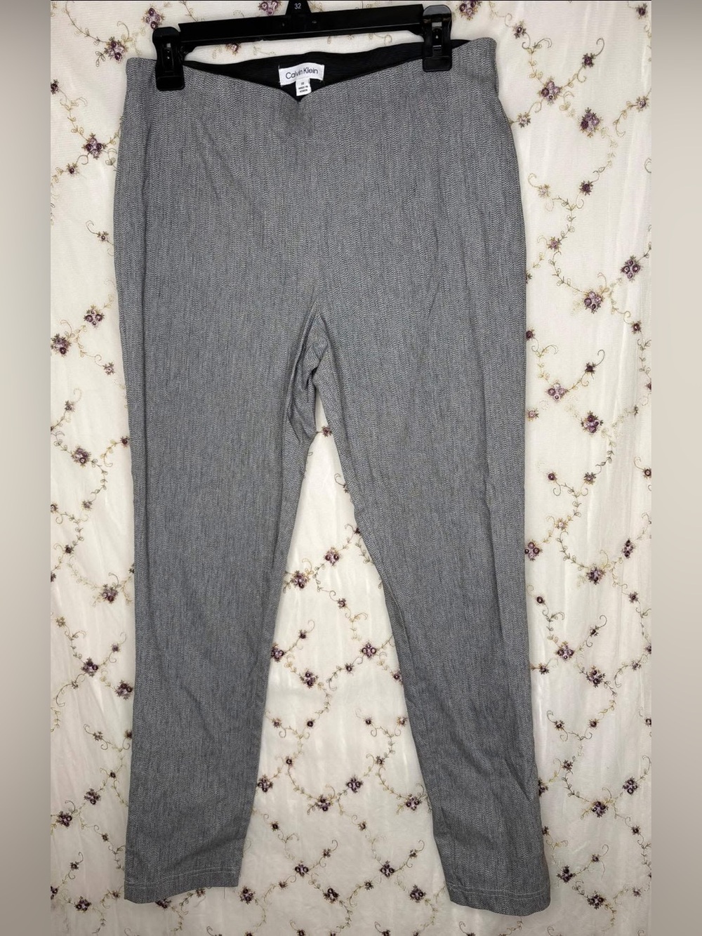 Calvin Klein Light Gray Pinstripe Trousers